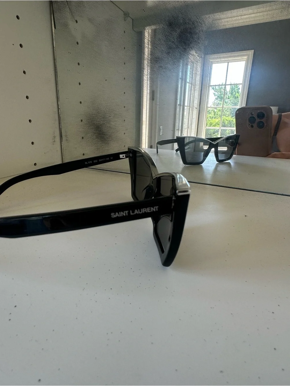 Yves Saint Laurent Black Cat-Eye Sunglasses with Silver Accent - Picture 5 of 9